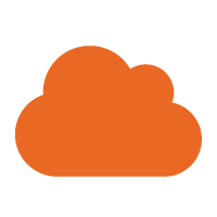 An orange icon depicting a cloud.