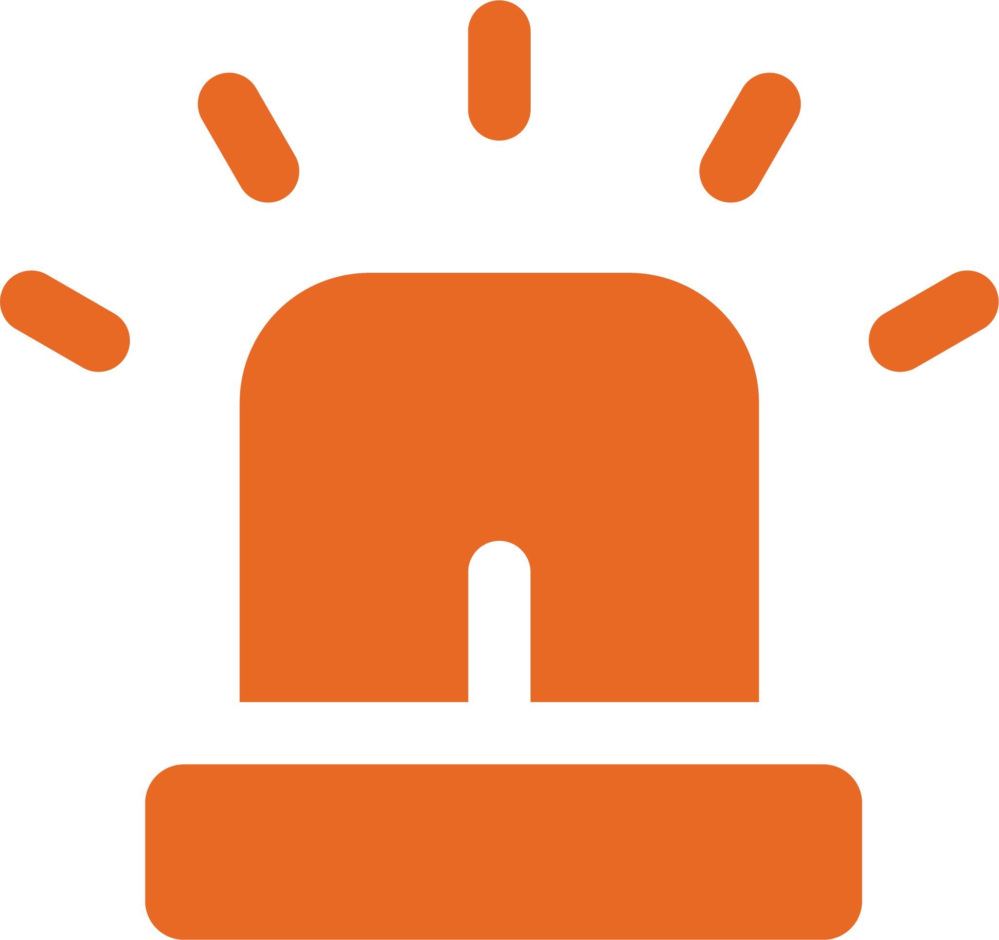 An orange icon depicting a incident light.